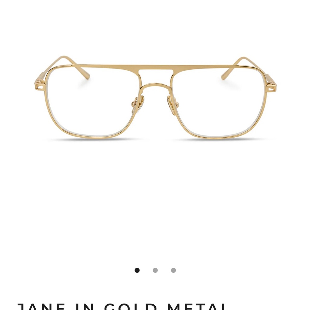 Elisa Johnson Gold Metal Aviator Glasses